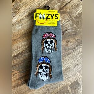 Foozys Grey Biker Skulls Socks